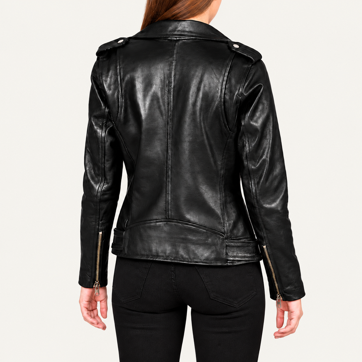 Women's Classic Black Belted Leather Biker Jacket – Asymmetrical Zip Motorcycle Style Gallery